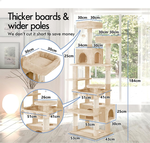 180cm Cat Tree Tower for Indoor Cats - Beige alternate 2