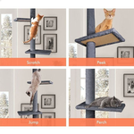 Floor to Ceiling Cat Tree Tower Adjustable - Grey alternate 4