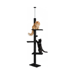 Floor to Ceiling Cat Tree Tower Adjustable - Black