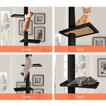 Floor to Ceiling Cat Tree Tower Adjustable - Black alternate 4