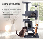 Indoor Cat Tree Tower with Plush Perches - Grey alternate 4