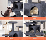 Indoor Cat Tree Tower with Plush Perches - Grey alternate 5