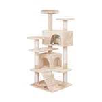 Indoor Cat Tree Tower with Plush Perches - Beige