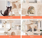 Indoor Cat Tree Tower with Plush Perches - Beige alternate 5