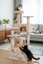 Indoor Cat Tree Tower with Plush Perches - Beige alternate 8