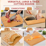 Bamboo Cutting Board Set with Stand 4 Pieces alternate 3