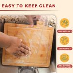 Bamboo Cutting Board Set with Stand 4 Pieces alternate 4