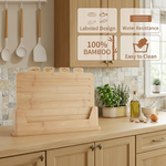 Bamboo Cutting Board Set with Stand 4 Pieces alternate 5