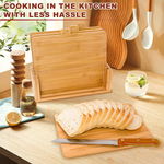 Bamboo Cutting Board Set with Stand 4 Pieces alternate 6
