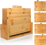 Bamboo Cutting Board Set with Stand 4 Pieces alternate 8