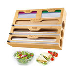 Bamboo Wrap Organiser 5 in 1 Dispenser with Cutter