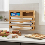 Bamboo Wrap Organiser 5 in 1 Dispenser with Cutter alternate 1