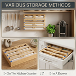 Bamboo Wrap Organiser 5 in 1 Dispenser with Cutter alternate 2