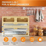 Bamboo Wrap Organiser 5 in 1 Dispenser with Cutter alternate 4