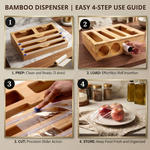 Bamboo Wrap Organiser 5 in 1 Dispenser with Cutter alternate 6