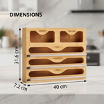 Bamboo Wrap Organiser 5 in 1 Dispenser with Cutter alternate 7