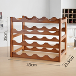 4 Tier Wooden Wine Rack for 16 Bottles - Brown alternate 2