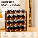 4 Tier Wooden Wine Rack for 16 Bottles - Brown alternate 5