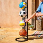 4 Tier Ball Storage Rack Vertical Stand - Black alternate 1