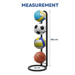 4 Tier Ball Storage Rack Vertical Stand - Black alternate 3