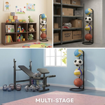 4 Tier Ball Storage Rack Vertical Stand - Black alternate 5