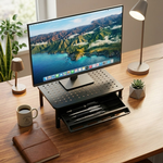 Metal Monitor Stand Riser with Drawer alternate 1