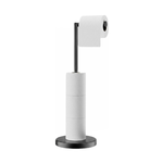 Toilet Paper Holder Stand with Storage Black Metal