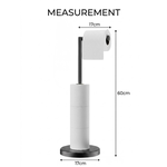 Toilet Paper Holder Stand with Storage Black Metal alternate 3