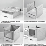 Foldable Enclosed Cat Litter Box with Scoop - Grey alternate 2