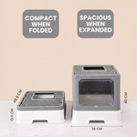Foldable Enclosed Cat Litter Box with Scoop - Grey alternate 3