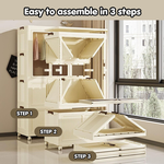3 Tier Foldable Wardrobe Storage Cabinet alternate 5