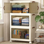 3 Tier Stackable Storage Cabinet with Wheels alternate 1