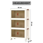 3 Tier Stackable Storage Cabinet with Wheels alternate 3