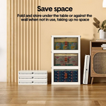 3 Tier Stackable Storage Cabinet with Wheels alternate 6
