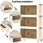 3 Tier Stackable Storage Cabinet with Wheels alternate 7