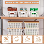 Storage Bins with Bamboo Lids - 6 Pack alternate 2