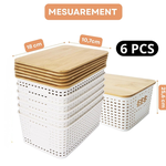 Storage Bins with Bamboo Lids - 6 Pack alternate 3