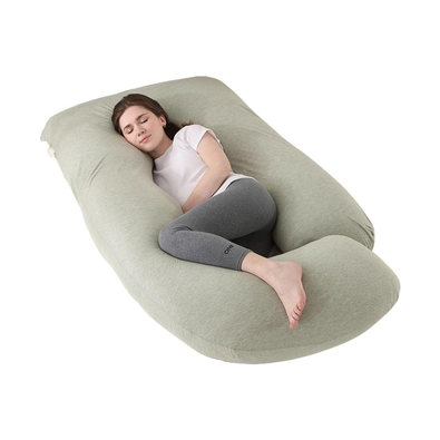 U Shaped Pregnancy Pillow - Green cover