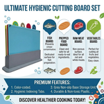 4 Pack Colour Coded Cutting Board Set alternate 2