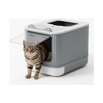 Enclosed Cat Litter Box with Drawer Tray cover