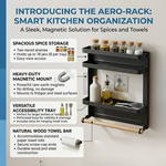 Magnetic Spice Rack 2-Tier Fridge Organiser Black alternate 2