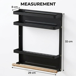 Magnetic Spice Rack 2-Tier Fridge Organiser Black alternate 3