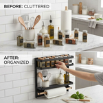 Magnetic Spice Rack 2-Tier Fridge Organiser Black alternate 4