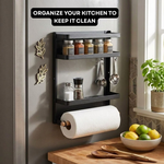 Magnetic Spice Rack 2-Tier Fridge Organiser Black alternate 5