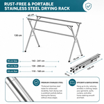 Folding Clothes Drying Rack - Grey alternate 5