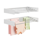 Wall Mounted Clothes Drying Rack - White