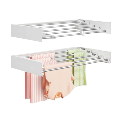 Wall Mounted Clothes Drying Rack - White cover