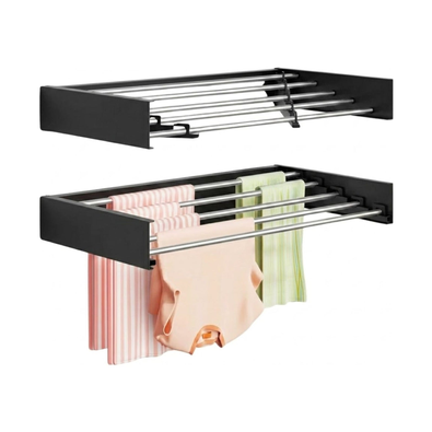 Wall Mounted Clothes Drying Rack - Black cover