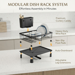 Dish Drying Rack with Drainboard - Black alternate 3