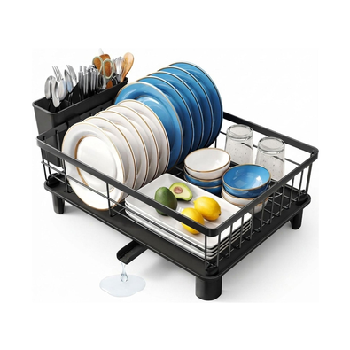 Dish Drying Rack with Drainboard - Black cover